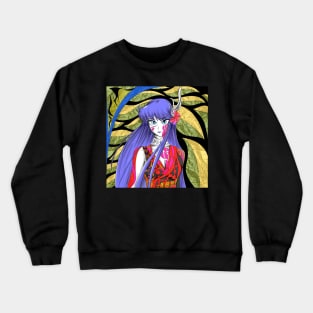 saori kido the athena goddess in knights of the zodiac Crewneck Sweatshirt